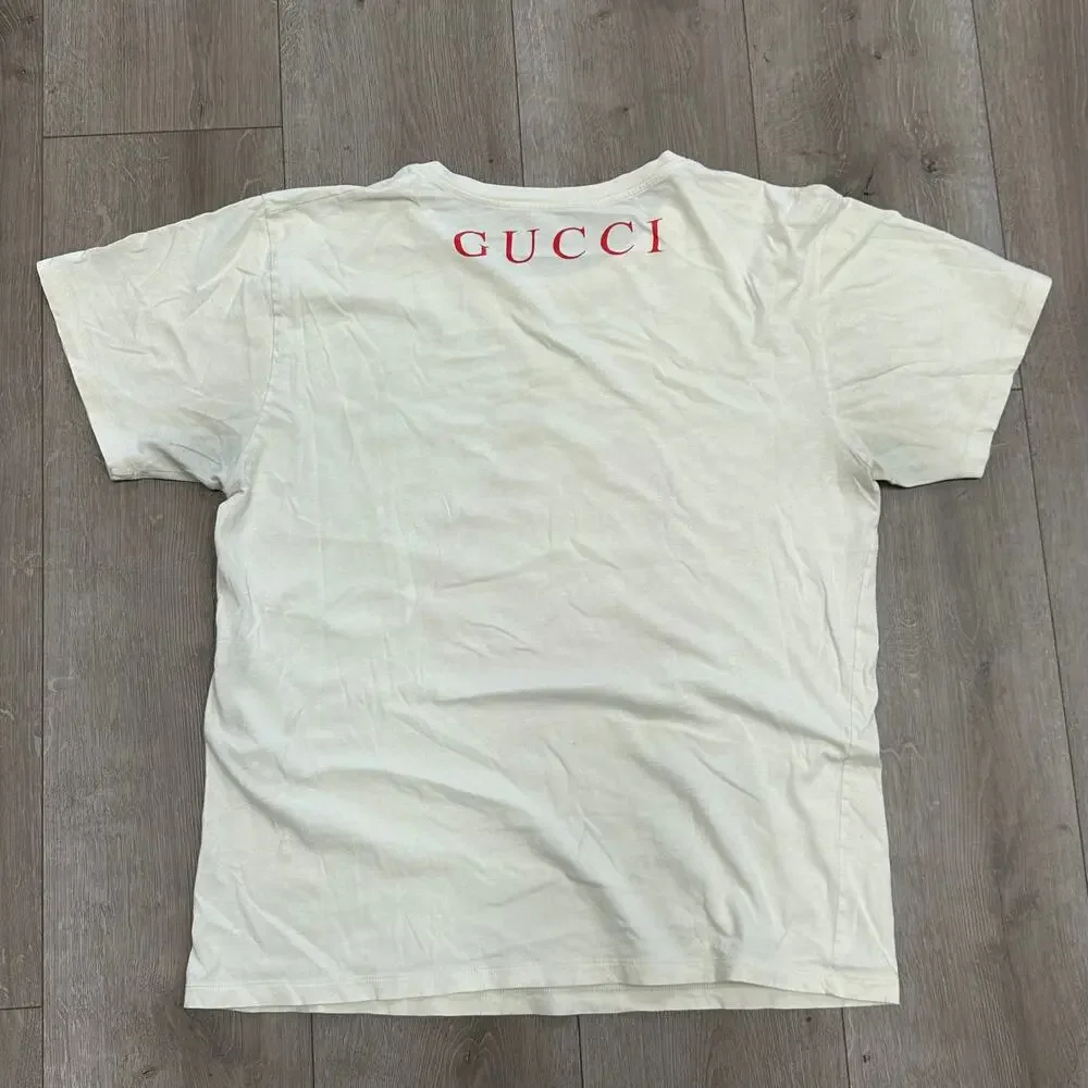 Gucci Magnetismo Animale Shark Tee T Shirt size Large L Cream B30